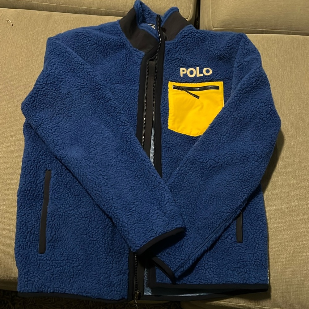 Blue polo, Ralph Lauren fleece jacket medium